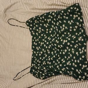 Reformation green floral meyer top